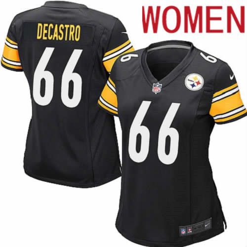 Women Pittsburgh Steelers #66 David DeCastro Nike Black Game Player NFL Jersey->women nfl jersey->Women Jersey